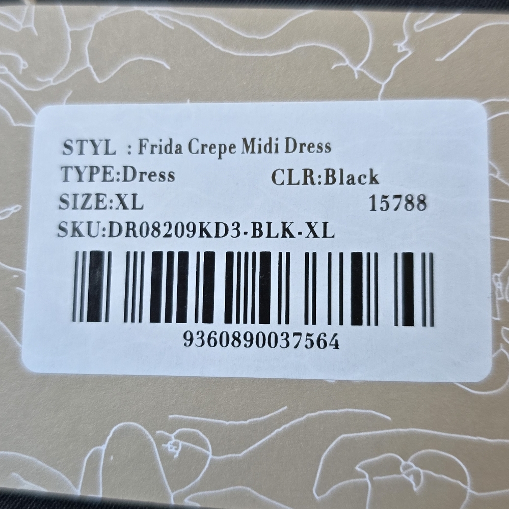 NWT Meshki Frida Crepe black Midi Dress Size XL - Picture 10 of 14